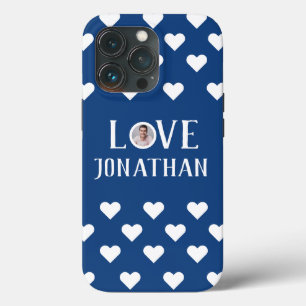 Funda Para iPhone 13 Pro Foto personalizada de Valentines Couple Heart Pers