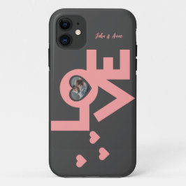 Funda Para iPhone 11 Foto personalizada de Valentines Couple Heart Pers
