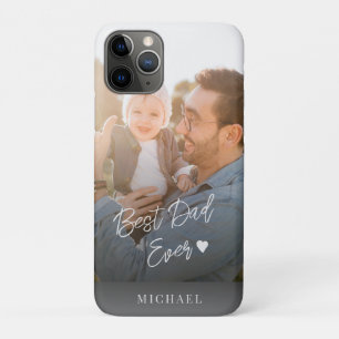 Funda Para iPhone 11 Pro Foto personalizada del mejor padre con nombre y gu