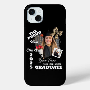 Funda Para iPhone 15 Mini Foto personalizada, orgullosa madre de un graduado
