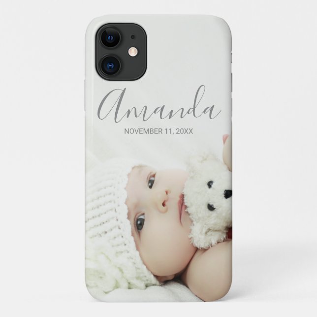 Funda De Case-Mate Para iPhone Foto personalizado con nombre y texto personalizad (Reverso)