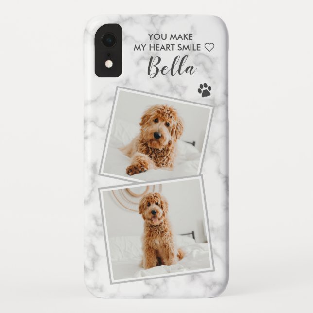Funda De Case-Mate Para iPhone Foto personalizado Mascota de perro gato cita foto (Reverso)