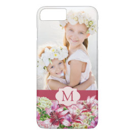 Funda Para iPhone 8 Plus/7 Plus Foto personalizado Monograma Foto Borgoña