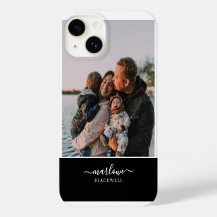 Funda Para iPhone 14 De Case-Mate Foto personalizado Nombre de caligrafía blanca neg