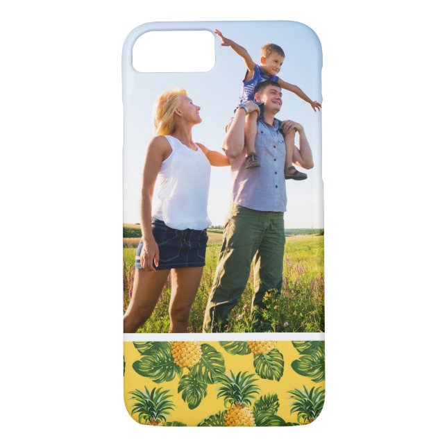 Funda De Case-Mate Para iPhone Foto personalizado Piñas y hojas tropicales sobre  (Reverso)