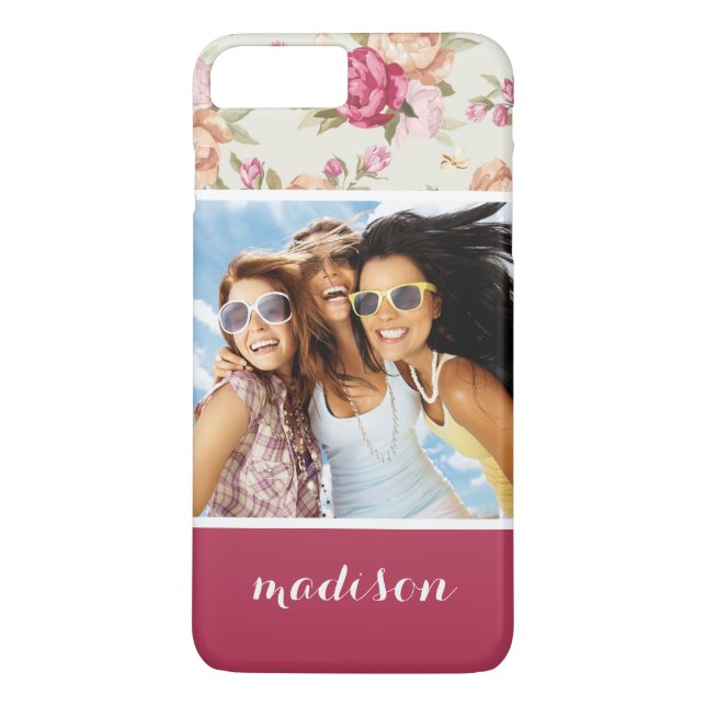 Funda De Case-Mate Para iPhone Foto personalizado y nombre Hermoso patrón de Peon (Reverso)