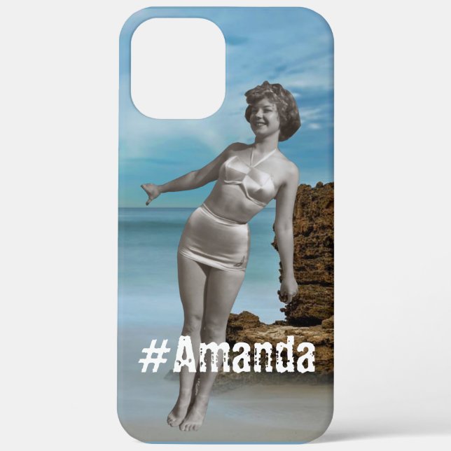 Funda De Case-Mate Para iPhone Foto personalizado y nombre Marea de verano modern (Reverso )