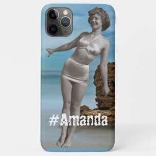 Funda Para iPhone 11 Pro Max Foto personalizado y nombre Marea de verano modern