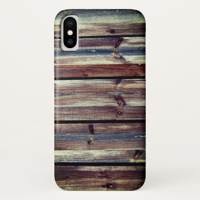 Funda De Case-Mate Para iPhone Foto única de Guay de textura de madera (Reverso)