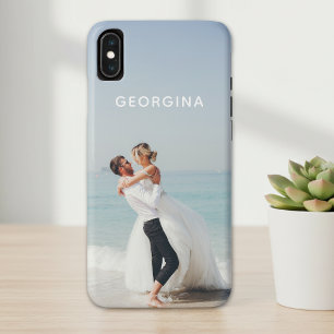 Funda Para iPhone XS Max Foto y nombre de boda personalizados