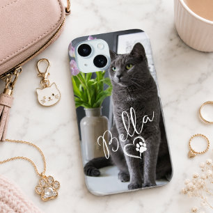 Funda Para iPhone 15 Foto y nombre de mascota personalizados modernos y