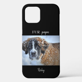 Funda Para iPhone 12 Foto y nombre de Personalizado negro para papá