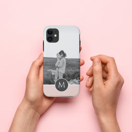 Funda Para iPhone 11 Foto y nombre personalizado minimalista de color r
