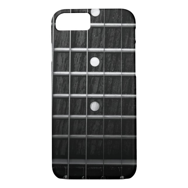 Funda De Case-Mate Para iPhone Fotografía blanco y negro de Fretboard de la (Reverso)