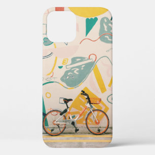 FUNDA PARA iPhone 12 FOTOGRAFÍA DE BICICLETA BLANCA Y NARANJA