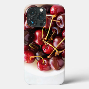 Funda Para iPhone 13 Pro Fotografía de cerezas rojas frescas en un tazón