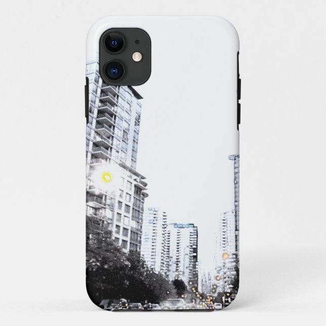Funda De Case-Mate Para iPhone fotografía de ciudad la noche (Reverso)