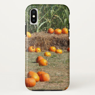 Funda Para iPhone XS Fotografía de cosecha otoñal de calabazas, maíz y