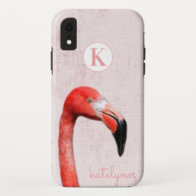 Funda De Case-Mate Para iPhone Fotografía de Flamingo de Peek-a-Boo Rosa (Reverso)