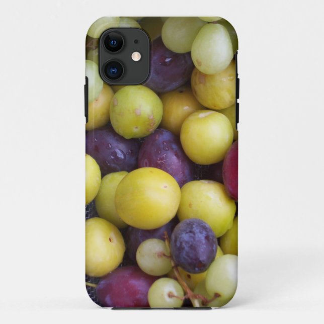 Funda De Case-Mate Para iPhone Fotografía de frutas de otoño, uvas de ciruela (Reverso)