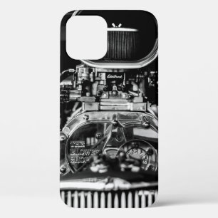 FUNDA PARA iPhone 12 FOTOGRAFÍA DE GRAYSCALE DEL MOTOR DE VINTAGE CAR