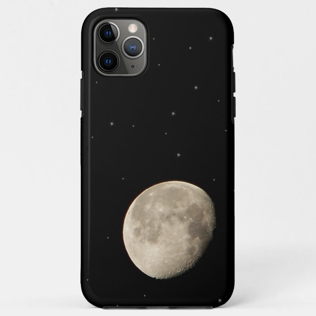 Funda De Case-Mate Para iPhone Fotografía de la luna Starry Black Night Sky Space (Reverso)