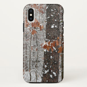 Funda Para iPhone X Fotografía de naturaleza invernal de robles cubier