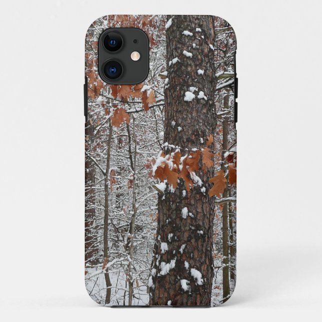 Funda De Case-Mate Para iPhone Fotografía de naturaleza invernal de robles cubier (Reverso)