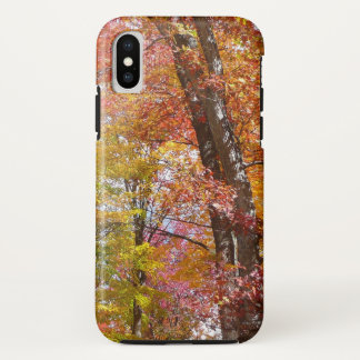 Funda Para iPhone X Fotografía de otoño de árboles caídos naranjas y a