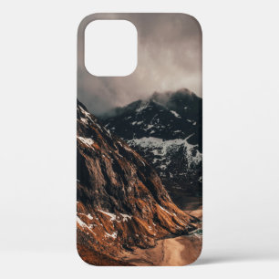 FUNDA PARA iPhone 12 FOTOGRAFÍA DE PAISAJE DE MONTAÑA MARRÓN A TRAVÉS D