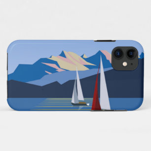Funda Para iPhone 11 Fotografía de veleros y montañas