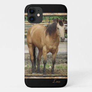 Funda Para iPhone 11 Fotografía del caballo de piel de hebilla