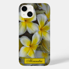 Funda Para iPhone 14 De Case-Mate Fotografía floral de Plumeria blanca amarilla