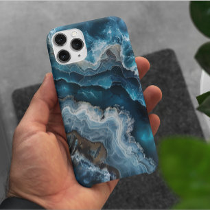 Funda Para iPhone 14 Pro De Case-Mate Fotografía Macro de Ágata Piedra Azul