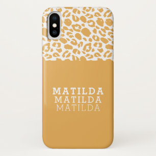 Funda Para iPhone X Fotografía moderna de la huella de leopardo animal
