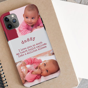 Funda Para iPhone 11 Pro Max Fotos de Bebé Niña con Palabras Adorables para Pap