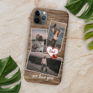 Funda Para iPhone 11 Pro Max Fotos Personalizadas Para Mamá Papá y Corazón de A