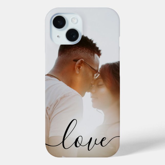 Funda De Case-Mate Para iPhone Fotos personalizadas y amor por texto (Reverso )