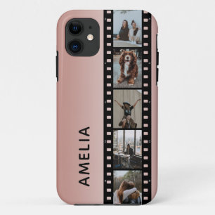 Funda Para iPhone 11 Fotos Tira de película Faux Pink Ombre personaliza