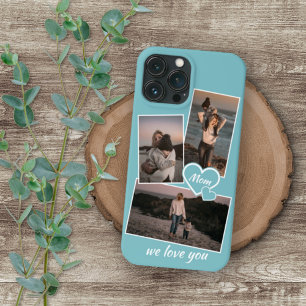 Funda Para iPhone 11 Pro Max Fotos y corazón en azul turquesa claro