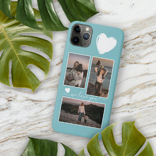Funda Para iPhone 11 Pro Max Fotos Y Corazón En Azul Verde azulado Turquesa Cla