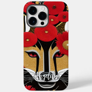 Funda Para iPhone 14 Pro Max De Case-Mate Fox abstracta roja y dorada con personalización de