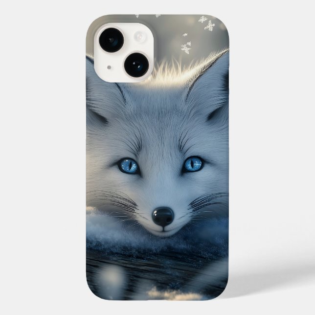 Funda De Case-Mate Para iPhone Fox ártica con ojos azules mesmerizadores (Reverso )