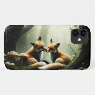 Funda Para iPhone 11 Fox Cuddle en un bosque polvoriento