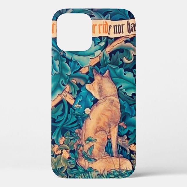 Funda De Case-Mate Para iPhone Fox en el bosque, William Morris (Reverso )