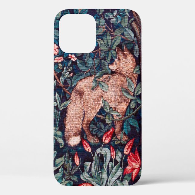 Funda De Case-Mate Para iPhone Fox en el bosque, William Morris (Reverso )
