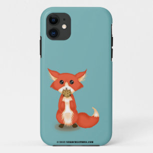 Funda Para iPhone 11 Fox observado grande lindo que come una galleta