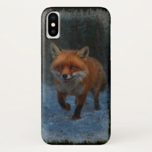 Funda Para iPhone X Fox roja en invierno
