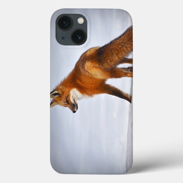 Funda De Case-Mate Para iPhone Fox roja en nieve de invierno (Reverso)