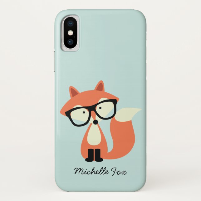 Funda De Case-Mate Para iPhone Fox rojo del inconformista lindo (Reverso)
